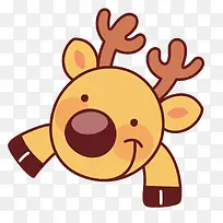 矢量黄色卡通小鹿动物-空若网 矢量黄色卡通小鹿动物-空若网