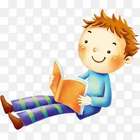 蓝色可爱读书儿童-空若网 蓝色可爱读书儿童-空若网