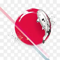 矢量红色水墨和鱼-空若网 矢量红色水墨和鱼-空若网