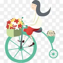 卡通可爱女孩小狗-空若网 卡通可爱女孩小狗-空若网