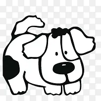 手绘黑色斑点狗可爱-空若网 手绘黑色斑点狗可爱-空若网