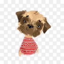 手绘水粉可爱狗狗-空若网 手绘水粉可爱狗狗-空若网