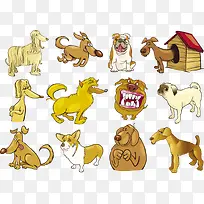 手绘各种可爱小狗-空若网 手绘各种可爱小狗-空若网