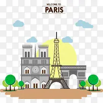 春节巴黎旅行矢量素材-空若网 春节巴黎旅行矢量素材-空若网