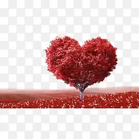 清新红色爱心树-空若网 清新红色爱心树-空若网