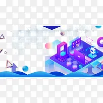 科技元素粒子素材三角形卡通机器人-空若网 科技元素粒子素材三角形卡通机器人-空若网