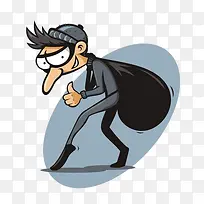小偷手绘卡通素材-空若网 小偷手绘卡通素材-空若网