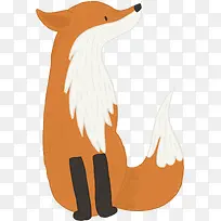 手绘卡通红色狐狸-空若网 手绘卡通红色狐狸-空若网