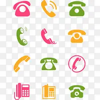 电话矢量图标彩色-空若网 电话矢量图标彩色-空若网