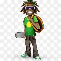手绘卡通滑板男孩-空若网 手绘卡通滑板男孩-空若网