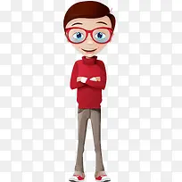 手绘卡通眼镜男人-空若网 手绘卡通眼镜男人-空若网