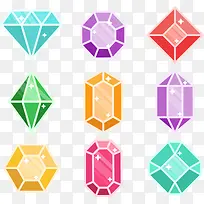 卡通彩色宝石矢量图-空若网 卡通彩色宝石矢量图-空若网