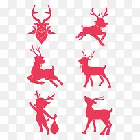 圣诞节麋鹿剪纸素材-空若网 圣诞节麋鹿剪纸素材-空若网