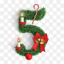 数字5圣诞节主题植物数字设计-空若网 数字5圣诞节主题植物数字设计-空若网