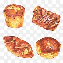 水彩早餐面包-空若网 水彩早餐面包-空若网