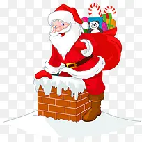 圣诞老人 圣诞节 送礼物 烟囱-空若网 圣诞老人 圣诞节 送礼物 烟囱-空若网