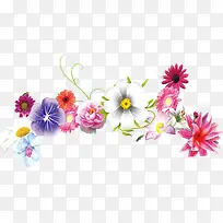 彩色花朵绿叶海报-空若网 彩色花朵绿叶海报-空若网