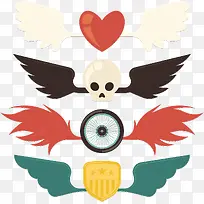 矢量手绘翅膀装饰-空若网 矢量手绘翅膀装饰-空若网