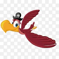 矢量红色翅膀鹦鹉卡通老鹰-空若网 矢量红色翅膀鹦鹉卡通老鹰-空若网