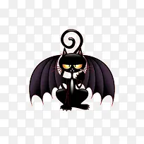 带翅膀的黑猫矢量素材-空若网 带翅膀的黑猫矢量素材-空若网