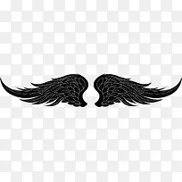 卡通手绘黑色翅膀-空若网 卡通手绘黑色翅膀-空若网