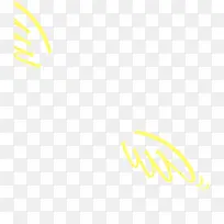 黄色卡通手绘翅膀-空若网 黄色卡通手绘翅膀-空若网