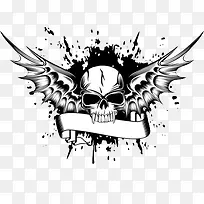 卡通版的拥翅膀的骷髅头-空若网 卡通版的拥翅膀的骷髅头-空若网