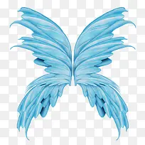 蓝色精灵翅膀手绘卡通-空若网 蓝色精灵翅膀手绘卡通-空若网