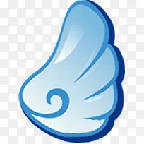 蓝色翅膀卡通手绘-空若网 蓝色翅膀卡通手绘-空若网