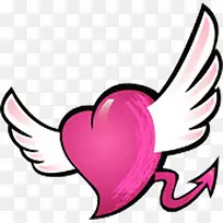卡通粉心翅膀箭头-空若网 卡通粉心翅膀箭头-空若网