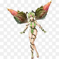 卡通立绘绿翅膀女孩-空若网 卡通立绘绿翅膀女孩-空若网