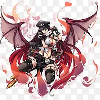 卡通立绘黑色翅膀女孩-空若网 卡通立绘黑色翅膀女孩-空若网