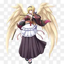 黑裙翅膀女孩卡通立绘-空若网 黑裙翅膀女孩卡通立绘-空若网