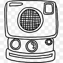 手绘黑色可爱相机-空若网 手绘黑色可爱相机-空若网