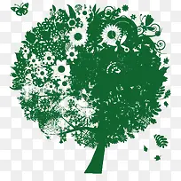 茂盛的绿色树剪影-空若网 茂盛的绿色树剪影-空若网