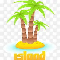 手绘卡通椰子树-空若网 手绘卡通椰子树-空若网