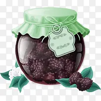 手绘卡通树莓玻璃罐子装饰图案-空若网 手绘卡通树莓玻璃罐子装饰图案-空若网