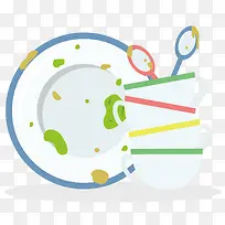 矢量吃完了的杯子碗碟-空若网 矢量吃完了的杯子碗碟-空若网