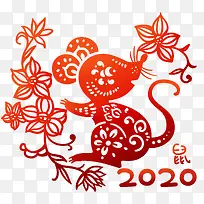 鼠年剪纸艺术插画-空若网 鼠年剪纸艺术插画-空若网