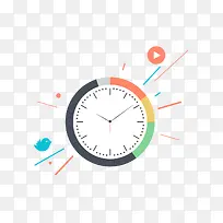 矢量扁平插画卡通时钟-空若网 矢量扁平插画卡通时钟-空若网