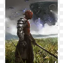 军舰机械人武士插画-空若网 军舰机械人武士插画-空若网