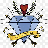 矢量手绘卡通钻石-空若网 矢量手绘卡通钻石-空若网