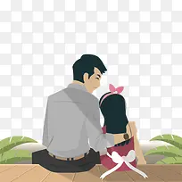 矢量一对父女-空若网 矢量一对父女-空若网