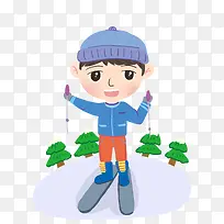 爱滑雪的小孩元素-空若网 爱滑雪的小孩元素-空若网