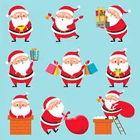 9款可爱胖胖圣诞老人矢量素材-空若网 9款可爱胖胖圣诞老人矢量素材-空若网