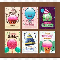 可爱生日祝福卡片矢量素材-空若网 可爱生日祝福卡片矢量素材-空若网