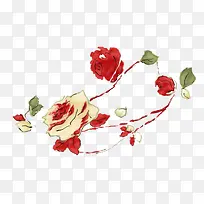 水彩红色玫瑰-空若网 水彩红色玫瑰-空若网