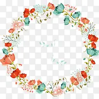 鲜艳花枝对称环绕-空若网 鲜艳花枝对称环绕-空若网