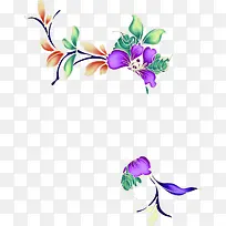 彩色花枝叶子-空若网 彩色花枝叶子-空若网