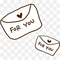 手绘卡通信封爱情-空若网 手绘卡通信封爱情-空若网